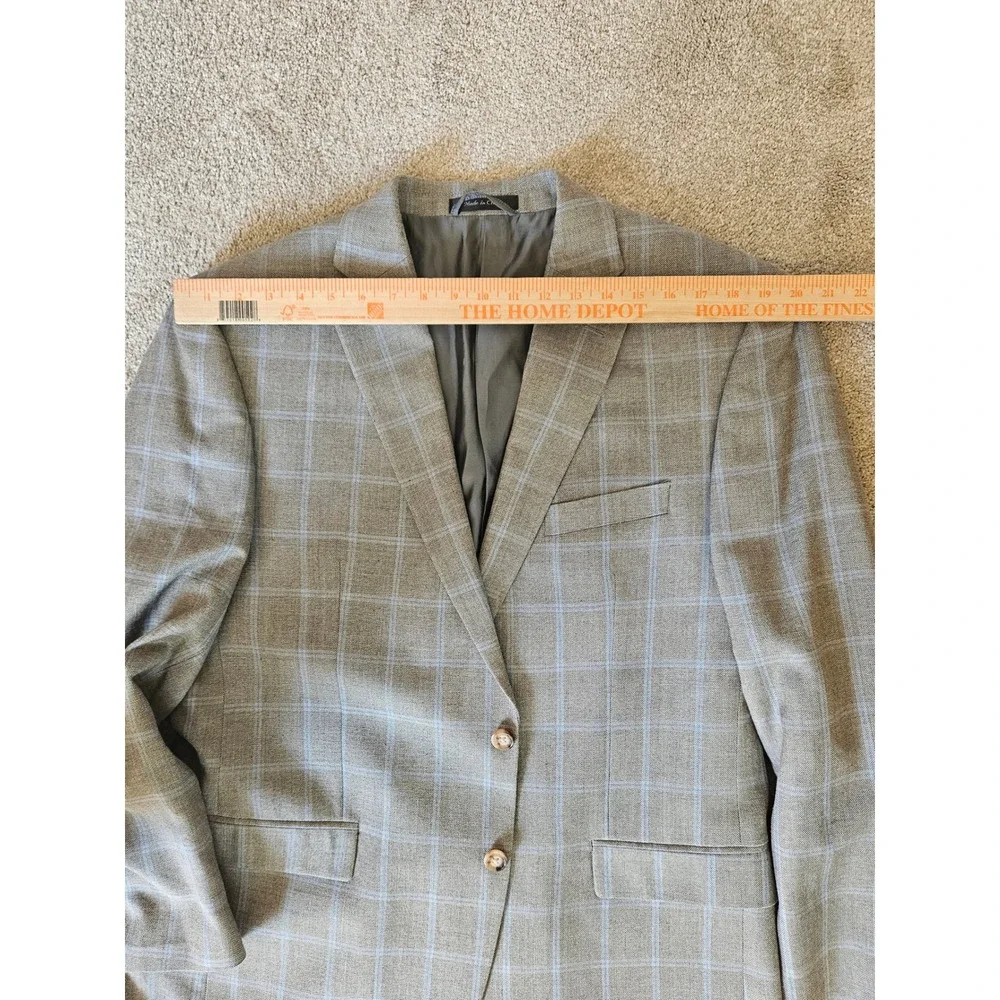 Ralph Lauren Blazer Mens 44R Silk Wool Windowpane Plaid Old Money Preppy Classic